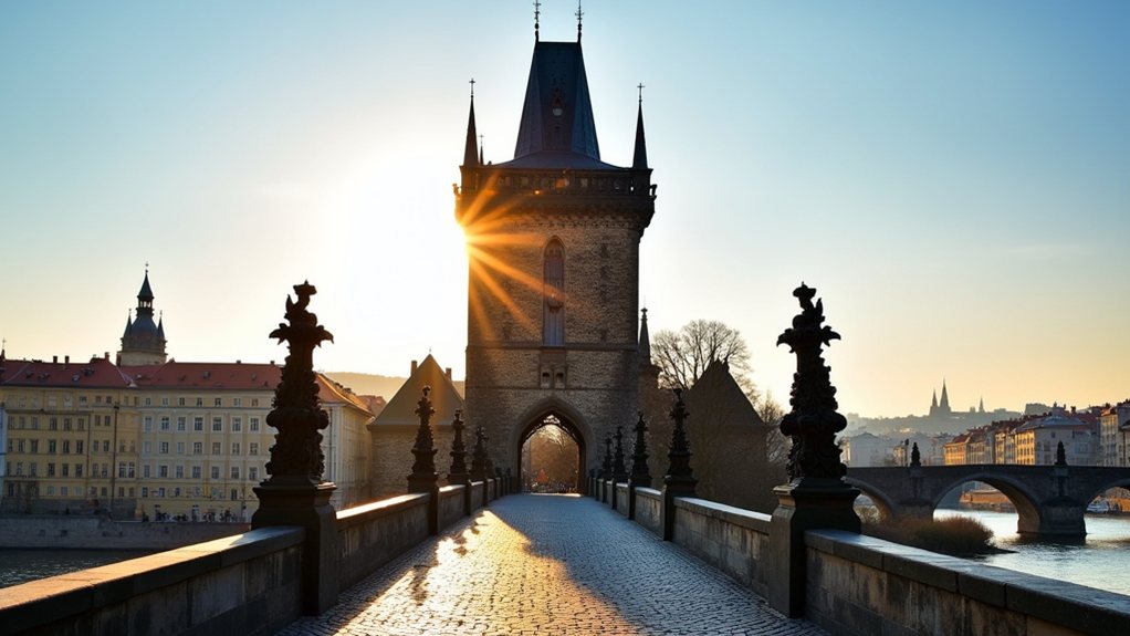 prague s historic bridge tower