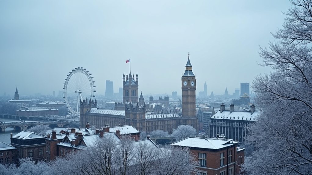 snow and freezing temperatures