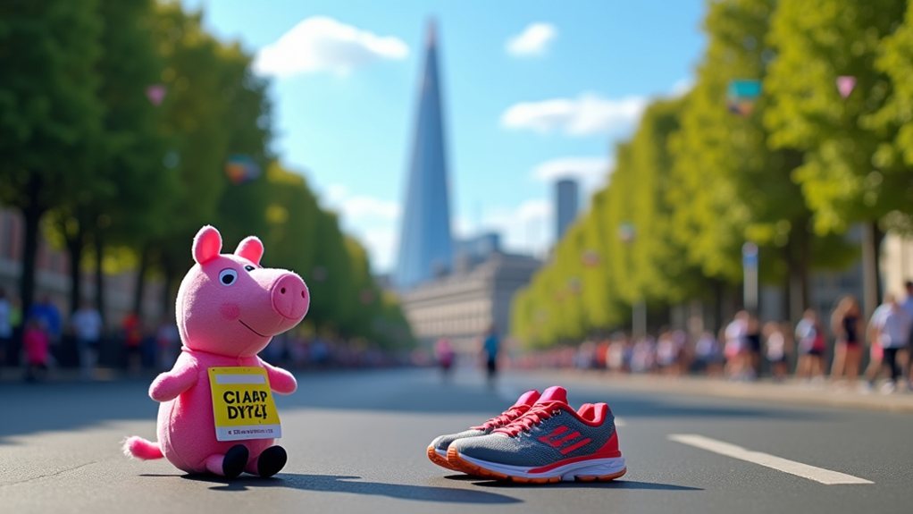 daddy pig runs marathon