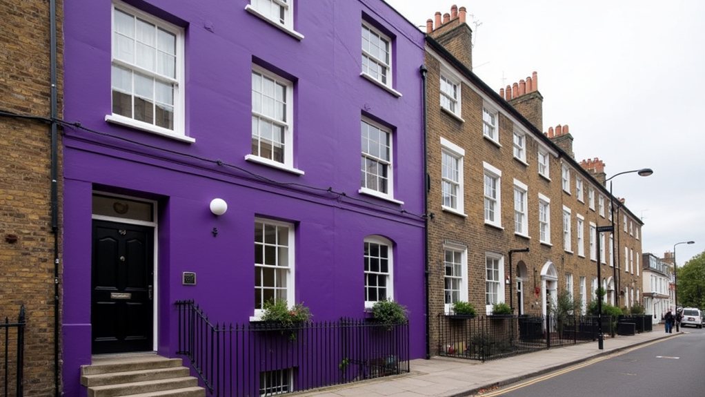 purple fa ade london renovation