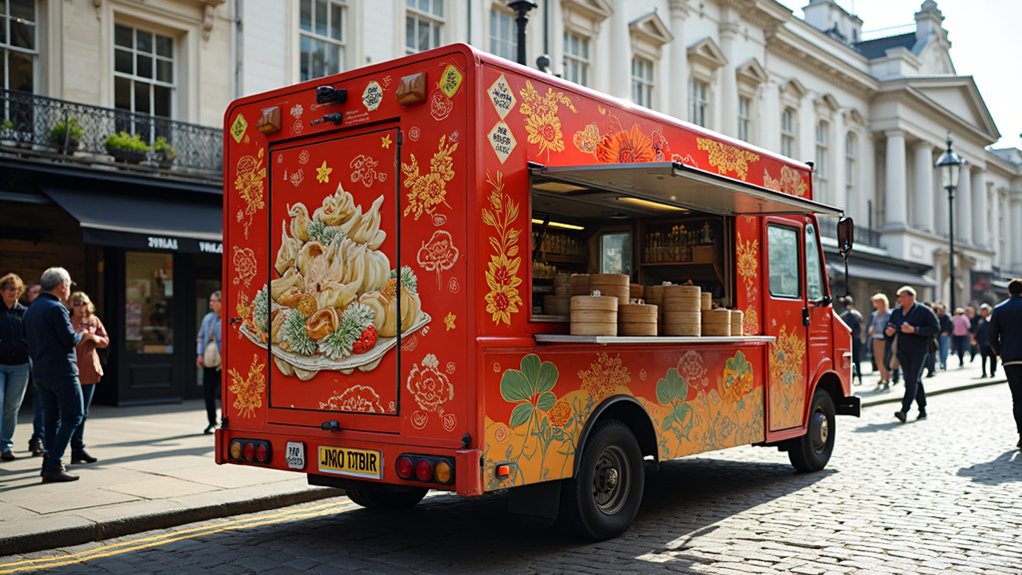 father daughter dumpling food truck
